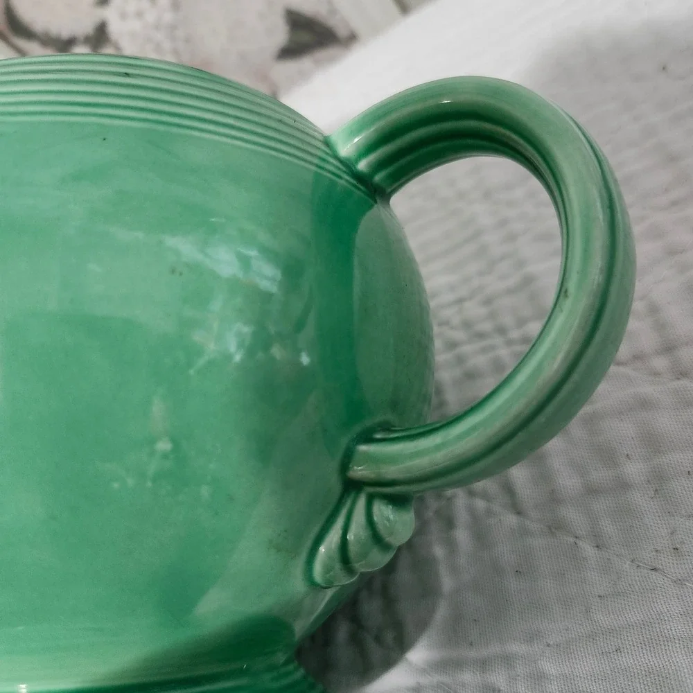 Vintage Homer Laughlin Fiesta Original Green Teapot Art Deco Ceramic Made in USA